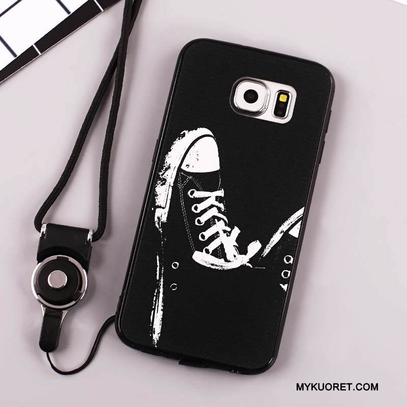 Kuori Samsung Galaxy S7 Edge Pehmeä Neste Rengas Puhelimen Kuoret, Kotelo Samsung Galaxy S7 Edge Suojaus Musta Ripustettavat Koristeet