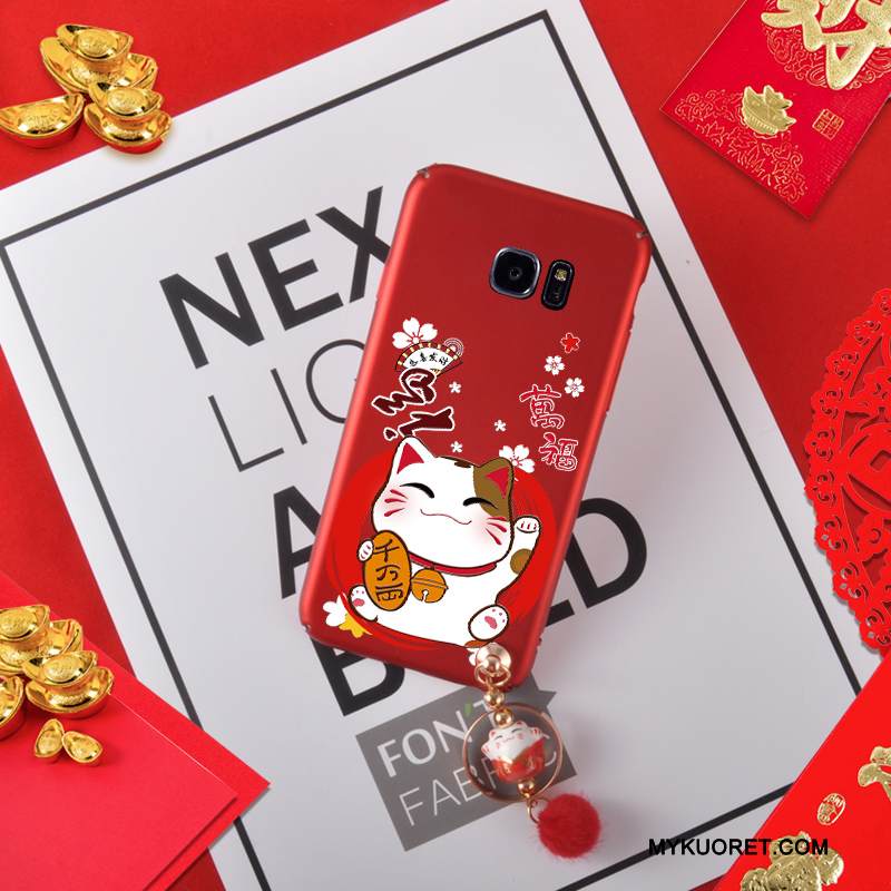 Kuori Samsung Galaxy S7 Edge Ripustettavat Koristeet Murtumaton, Kotelo Samsung Galaxy S7 Edge Punainen Rikkaus