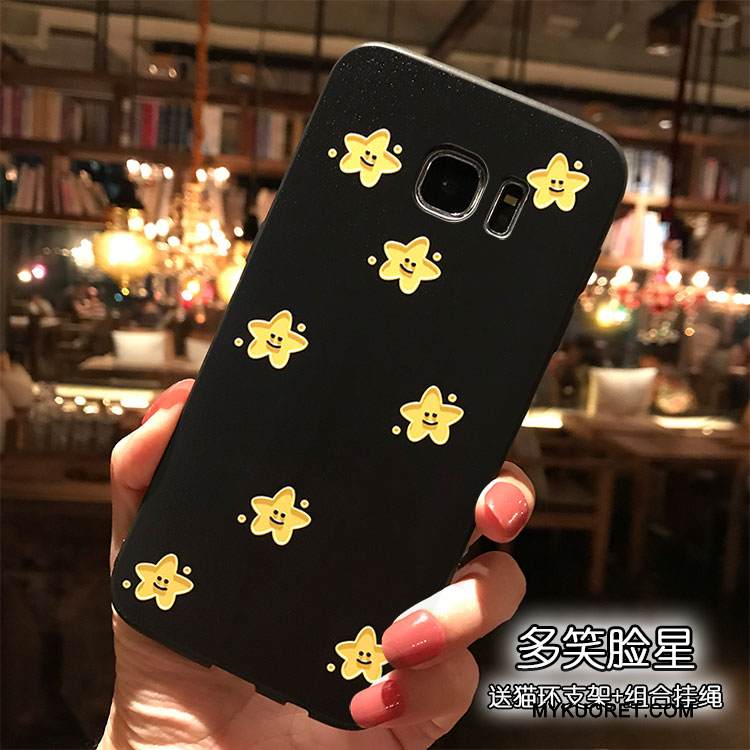 Kuori Samsung Galaxy S7 Edge Silikoni Ihana Musta, Kotelo Samsung Galaxy S7 Edge Luova Ripustettavat Koristeet Puhelimen Kuoret