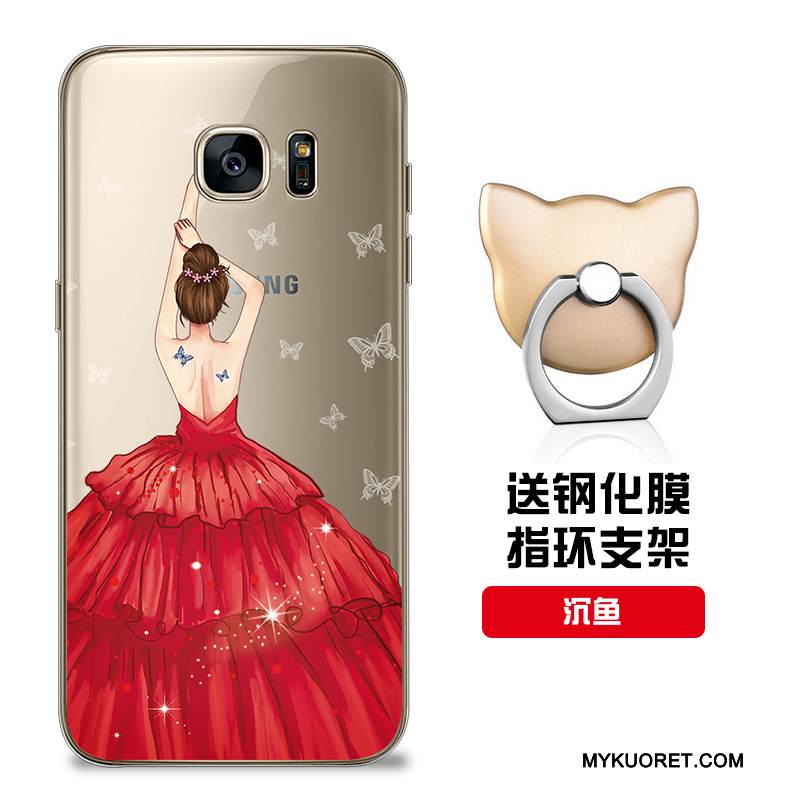 Kuori Samsung Galaxy S7 Edge Silikoni Malli Punainen, Kotelo Samsung Galaxy S7 Edge Pehmeä Neste Puhelimen Kuoret Muokata