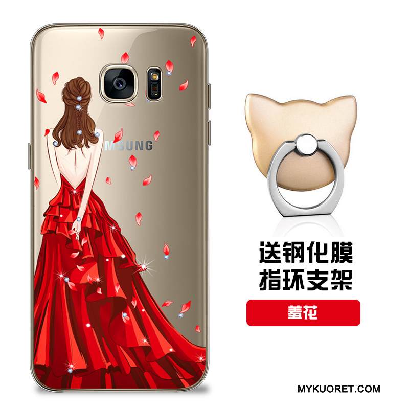 Kuori Samsung Galaxy S7 Edge Silikoni Malli Punainen, Kotelo Samsung Galaxy S7 Edge Pehmeä Neste Puhelimen Kuoret Muokata