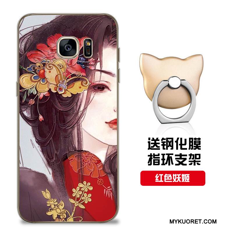 Kuori Samsung Galaxy S7 Edge Silikoni Malli Punainen, Kotelo Samsung Galaxy S7 Edge Pehmeä Neste Puhelimen Kuoret Muokata