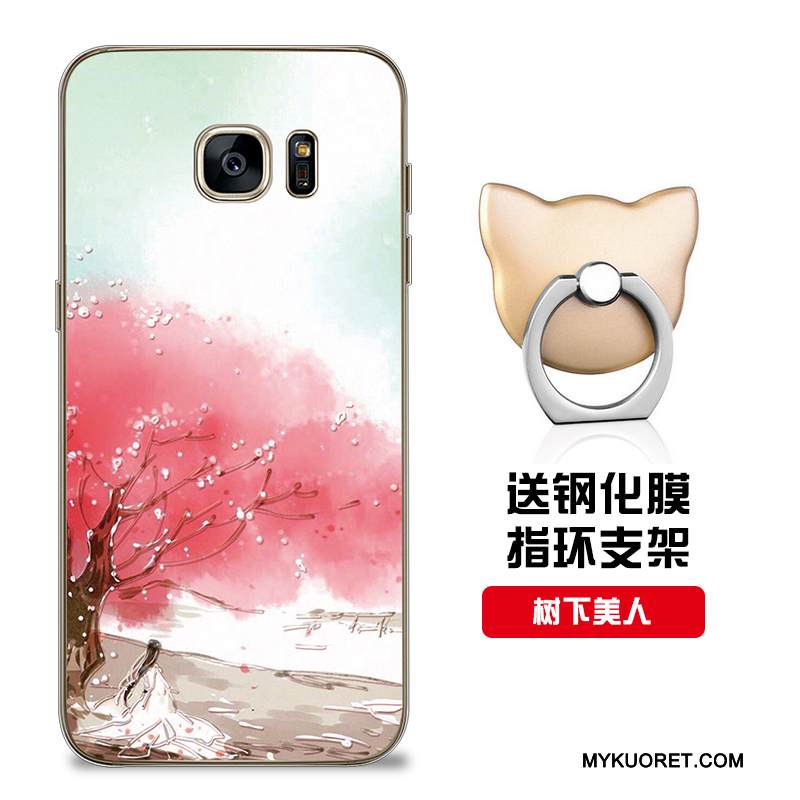 Kuori Samsung Galaxy S7 Edge Silikoni Malli Punainen, Kotelo Samsung Galaxy S7 Edge Pehmeä Neste Puhelimen Kuoret Muokata