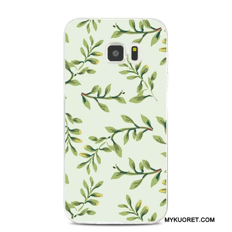 Kuori Samsung Galaxy S7 Edge Silikoni Puhelimen Kuoret Vaalean, Kotelo Samsung Galaxy S7 Edge Kohokuviointi Vihreä