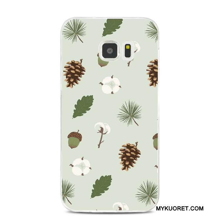 Kuori Samsung Galaxy S7 Edge Silikoni Puhelimen Kuoret Vaalean, Kotelo Samsung Galaxy S7 Edge Kohokuviointi Vihreä