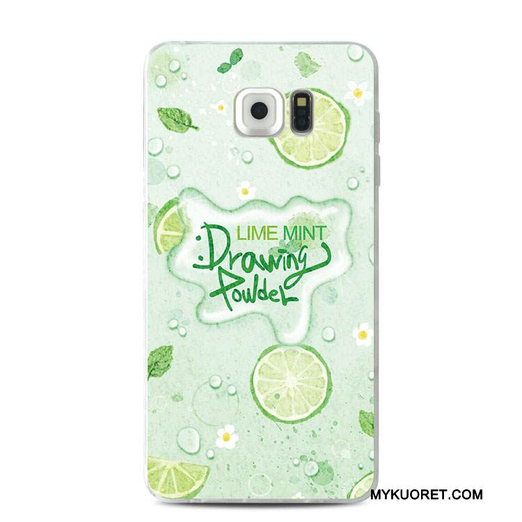 Kuori Samsung Galaxy S7 Edge Silikoni Rengas Vihreä, Kotelo Samsung Galaxy S7 Edge Kohokuviointi Puhelimen Kuoret