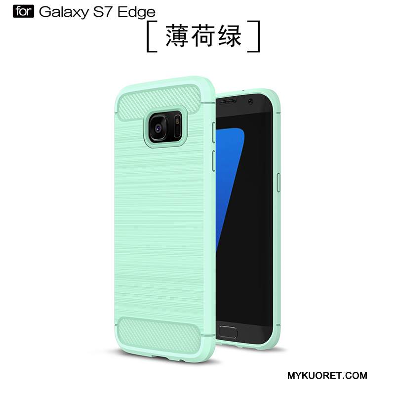 Kuori Samsung Galaxy S7 Edge Silikoni Uusi Murtumaton, Kotelo Samsung Galaxy S7 Edge Laukut Musta Pesty Suede