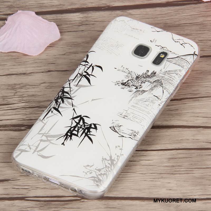 Kuori Samsung Galaxy S7 Edge Suojaus Murtumaton Keltainen, Kotelo Samsung Galaxy S7 Edge Silikoni Läpinäkyvä Puhelimen Kuoret