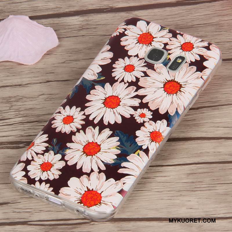 Kuori Samsung Galaxy S7 Edge Suojaus Murtumaton Keltainen, Kotelo Samsung Galaxy S7 Edge Silikoni Läpinäkyvä Puhelimen Kuoret