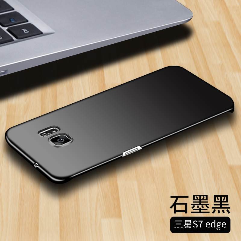 Kuori Samsung Galaxy S7 Edge Suojaus Murtumaton Kova, Kotelo Samsung Galaxy S7 Edge Pesty Suede Musta