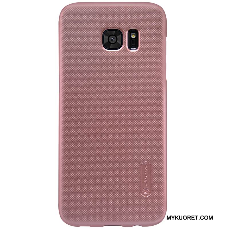 Kuori Samsung Galaxy S7 Edge Suojaus Pesty Suede Kulta, Kotelo Samsung Galaxy S7 Edge Kalvo Valkoinen