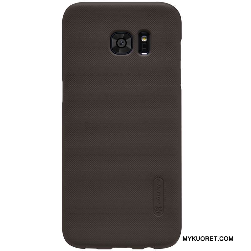 Kuori Samsung Galaxy S7 Edge Suojaus Pesty Suede Kulta, Kotelo Samsung Galaxy S7 Edge Kalvo Valkoinen