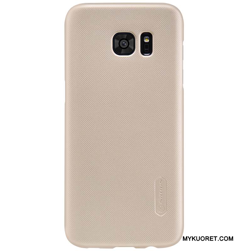 Kuori Samsung Galaxy S7 Edge Suojaus Pesty Suede Kulta, Kotelo Samsung Galaxy S7 Edge Kalvo Valkoinen