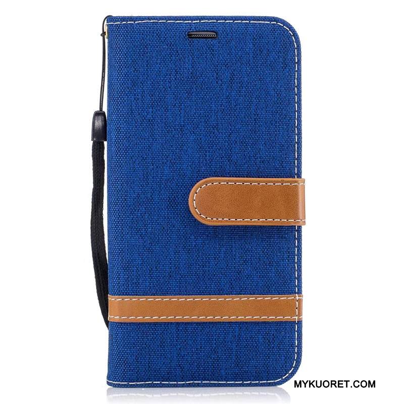 Kuori Samsung Galaxy S7 Edge Suojaus Violetti Denimi, Kotelo Samsung Galaxy S7 Edge Salkku