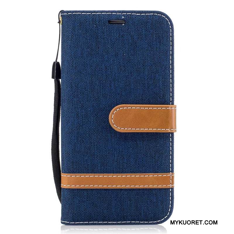 Kuori Samsung Galaxy S7 Edge Suojaus Violetti Denimi, Kotelo Samsung Galaxy S7 Edge Salkku