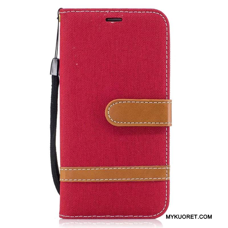 Kuori Samsung Galaxy S7 Edge Suojaus Violetti Denimi, Kotelo Samsung Galaxy S7 Edge Salkku