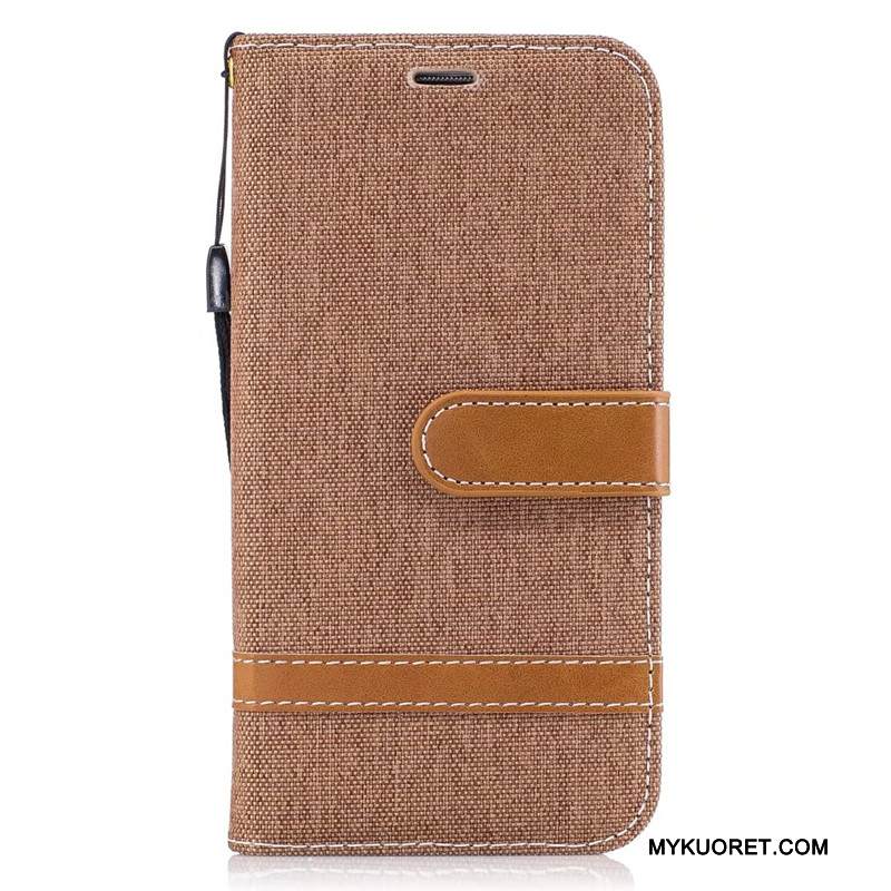 Kuori Samsung Galaxy S7 Edge Suojaus Violetti Denimi, Kotelo Samsung Galaxy S7 Edge Salkku