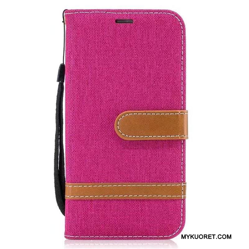 Kuori Samsung Galaxy S7 Edge Suojaus Violetti Denimi, Kotelo Samsung Galaxy S7 Edge Salkku