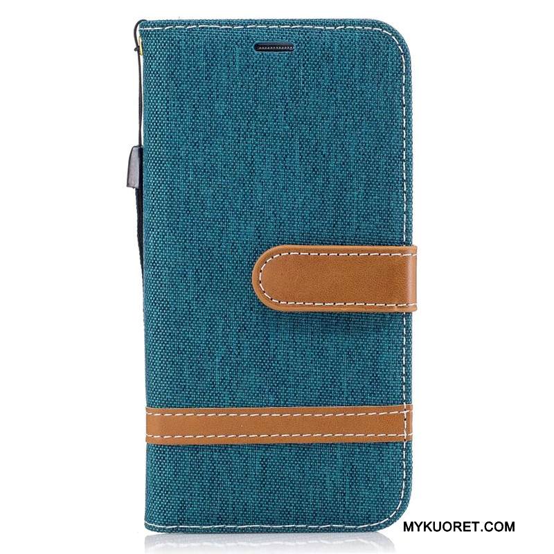 Kuori Samsung Galaxy S7 Edge Suojaus Violetti Denimi, Kotelo Samsung Galaxy S7 Edge Salkku