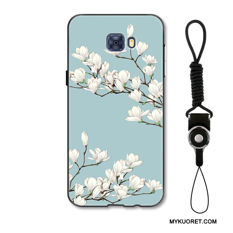 Kuori Samsung Galaxy S7 Edge Tila Kukka Kustannukset, Kotelo Samsung Galaxy S7 Edge Suojaus Ripustettavat Koristeet Sininen