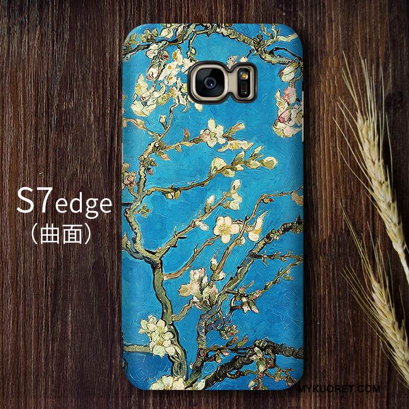 Kuori Samsung Galaxy S7 Edge Vuosikerta Korkea Sininen, Kotelo Samsung Galaxy S7 Edge Suojaus Taide Tähtitaivas