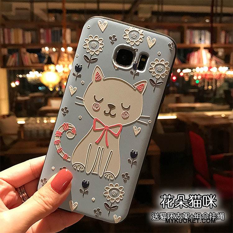 Kuori Samsung Galaxy S7 Laukut Khaki Musta, Kotelo Samsung Galaxy S7 Pehmeä Neste Puhelimen Kuoret Persoonallisuus