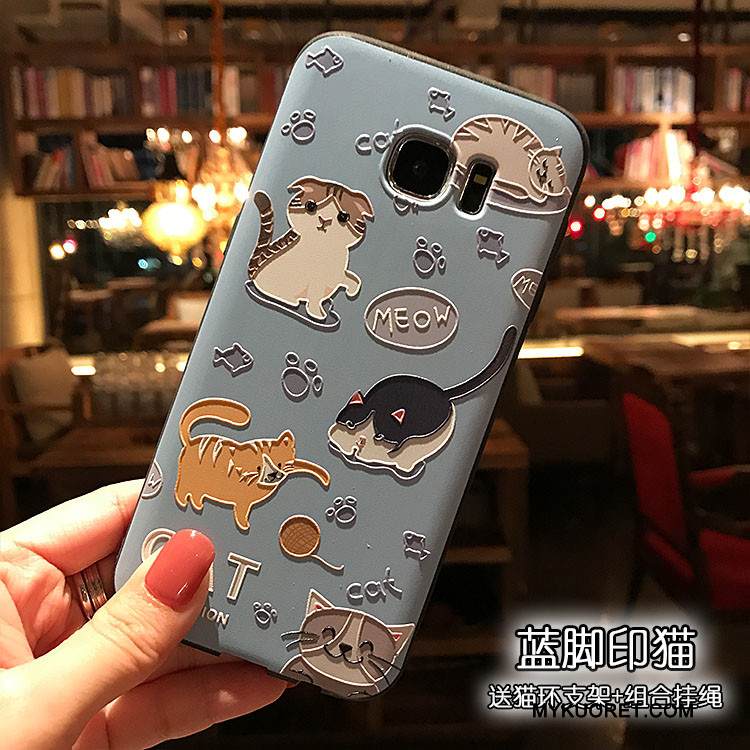 Kuori Samsung Galaxy S7 Laukut Khaki Musta, Kotelo Samsung Galaxy S7 Pehmeä Neste Puhelimen Kuoret Persoonallisuus