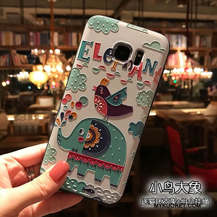 Kuori Samsung Galaxy S7 Laukut Khaki Musta, Kotelo Samsung Galaxy S7 Pehmeä Neste Puhelimen Kuoret Persoonallisuus