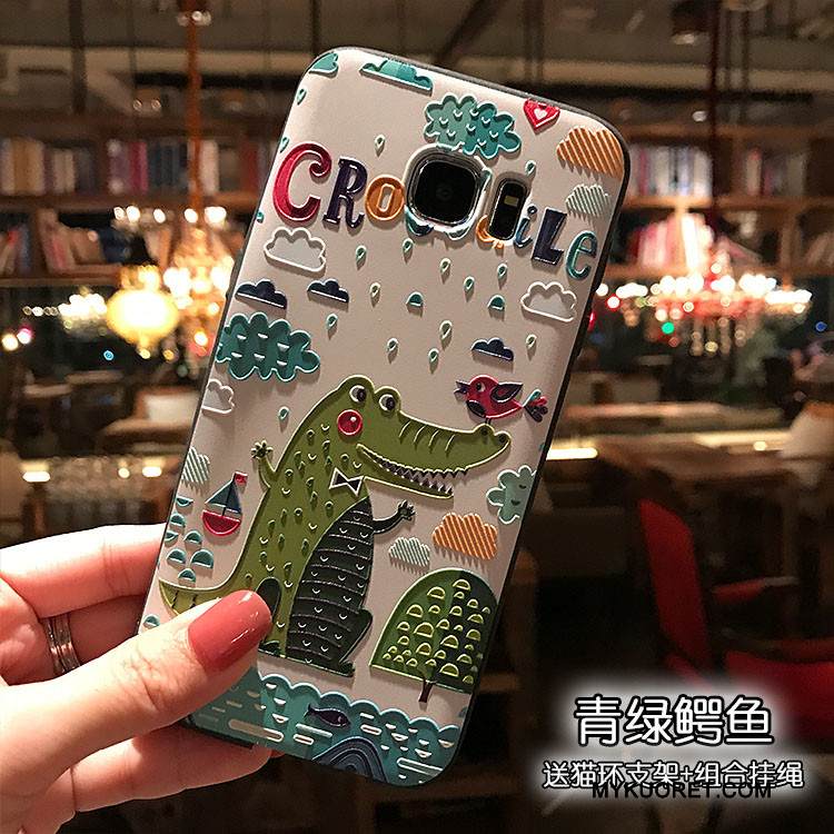 Kuori Samsung Galaxy S7 Laukut Khaki Musta, Kotelo Samsung Galaxy S7 Pehmeä Neste Puhelimen Kuoret Persoonallisuus