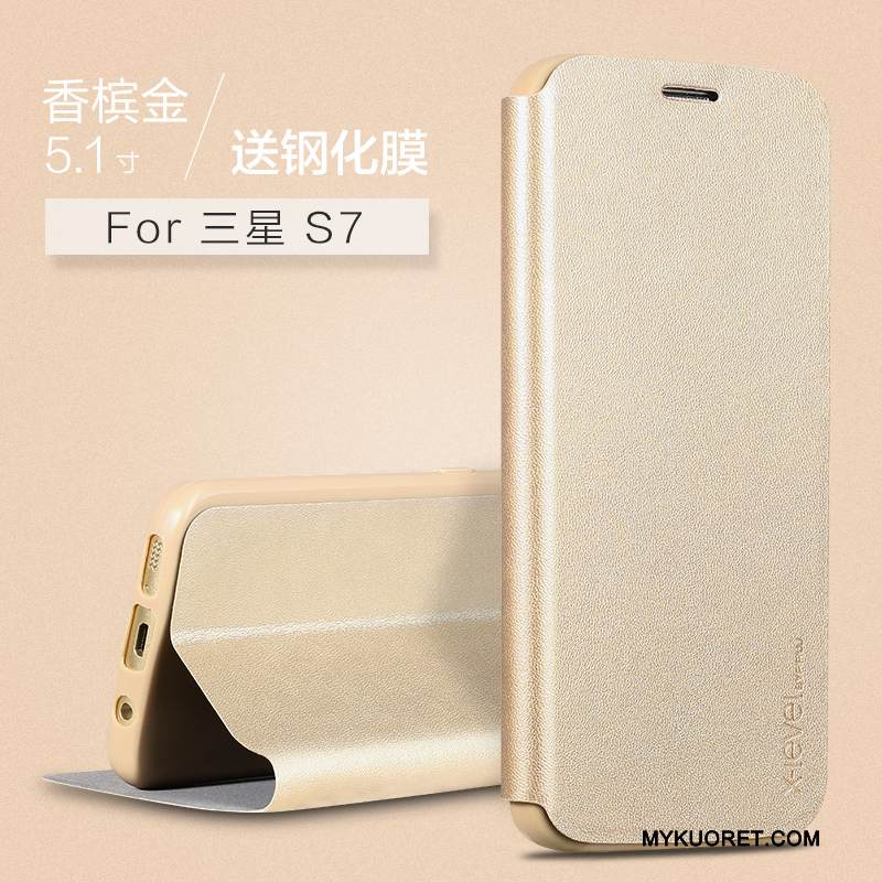 Kuori Samsung Galaxy S7 Laukut Murtumaton Puhelimen Kuoret, Kotelo Samsung Galaxy S7 Suojaus Tummansininen