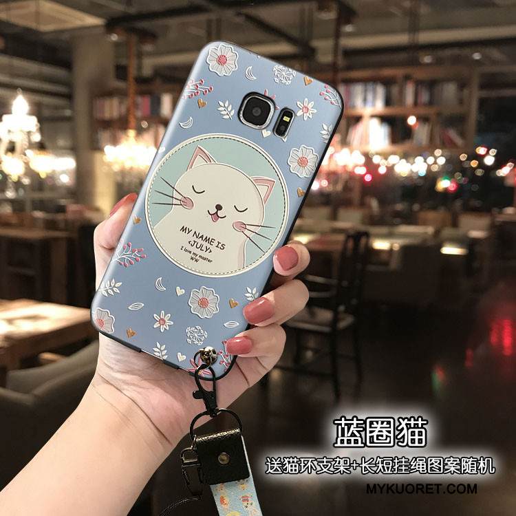 Kuori Samsung Galaxy S7 Laukut Persoonallisuus Ripustettavat Koristeet, Kotelo Samsung Galaxy S7 Silikoni Ihana Sininen