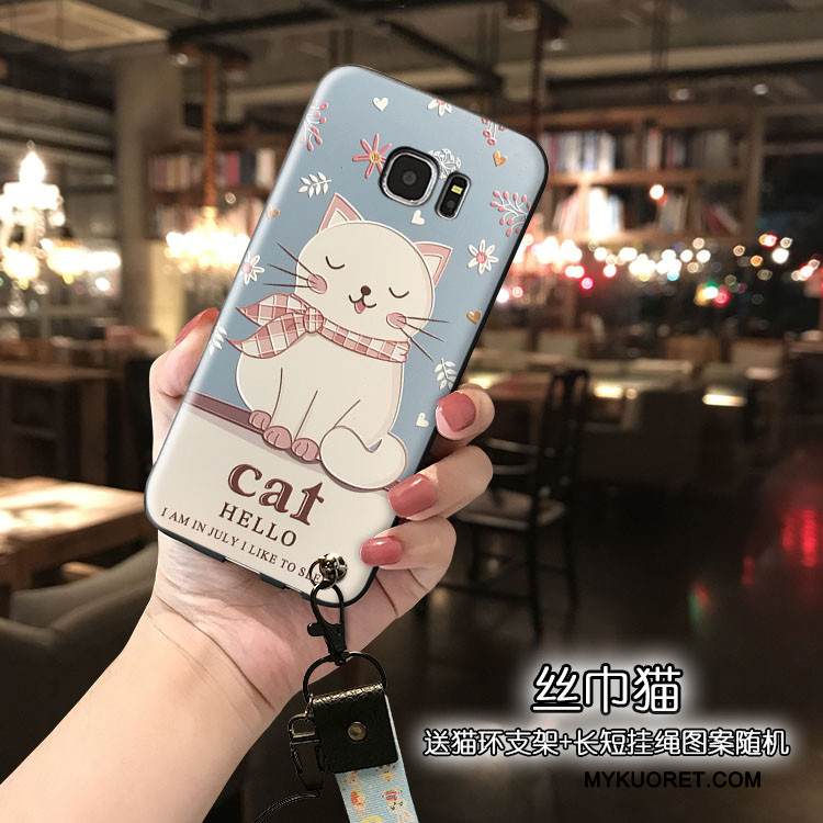 Kuori Samsung Galaxy S7 Laukut Persoonallisuus Ripustettavat Koristeet, Kotelo Samsung Galaxy S7 Silikoni Ihana Sininen