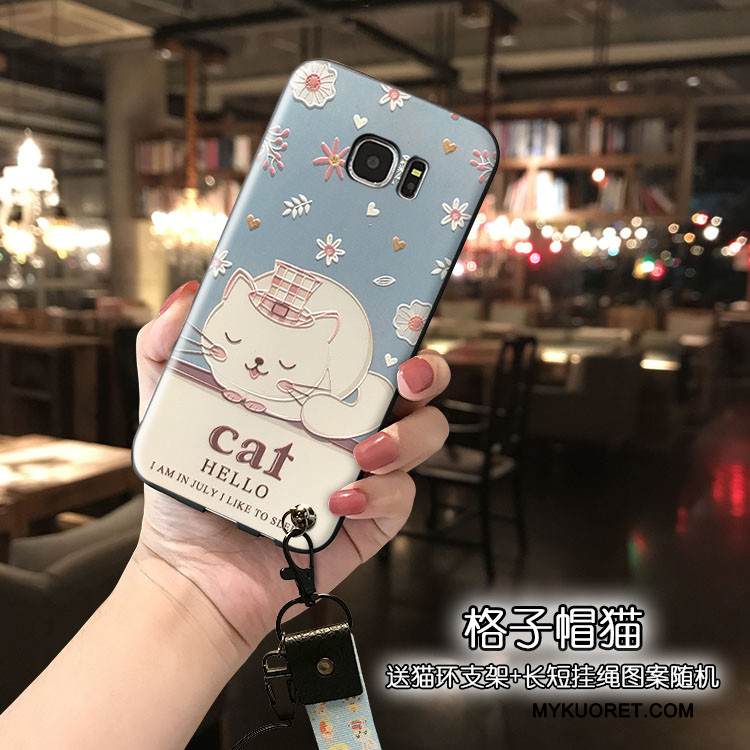 Kuori Samsung Galaxy S7 Laukut Persoonallisuus Ripustettavat Koristeet, Kotelo Samsung Galaxy S7 Silikoni Ihana Sininen