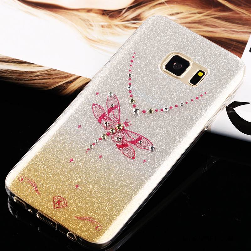 Kuori Samsung Galaxy S7 Laukut Puhelimen Kuoret Murtumaton, Kotelo Samsung Galaxy S7 Pehmeä Neste Kulta Jauhe