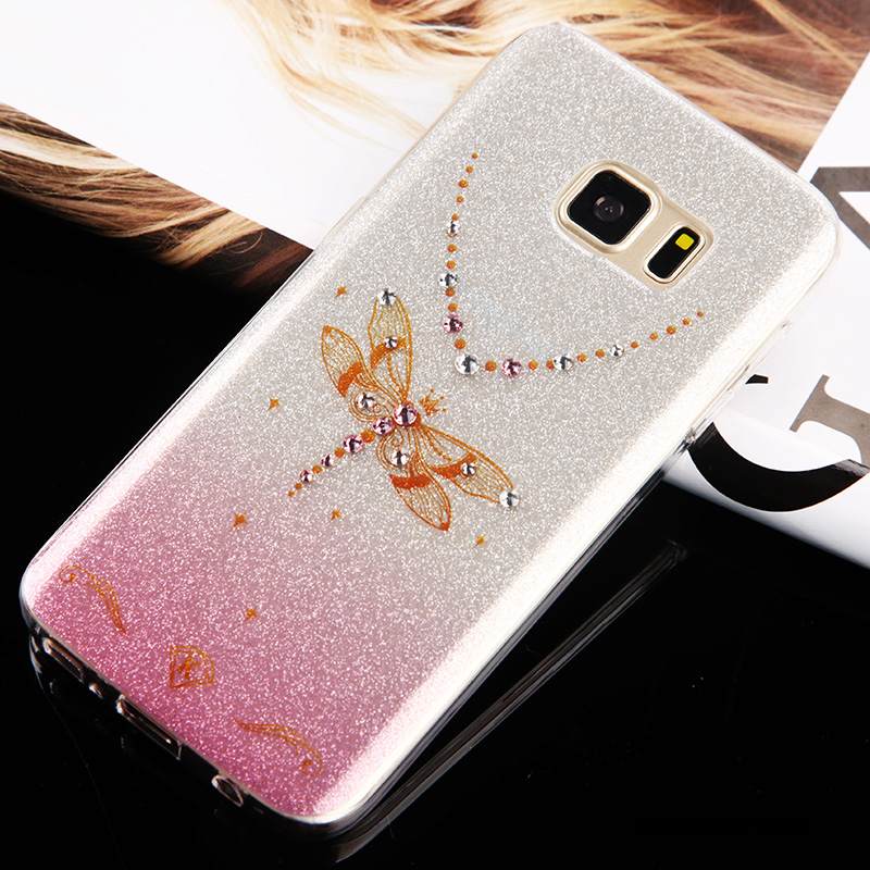 Kuori Samsung Galaxy S7 Laukut Puhelimen Kuoret Murtumaton, Kotelo Samsung Galaxy S7 Pehmeä Neste Kulta Jauhe