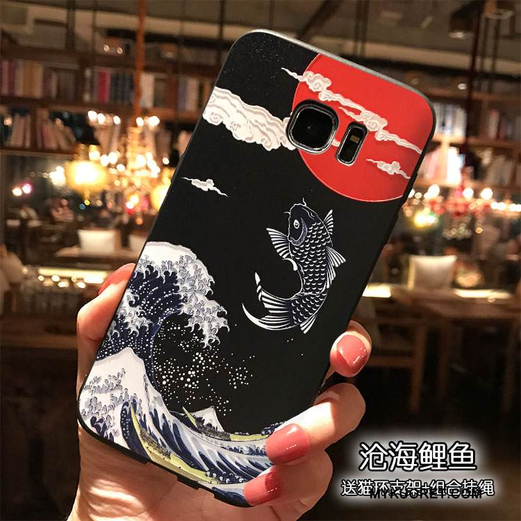 Kuori Samsung Galaxy S7 Laukut Puhelimen Kuoret Ripustettavat Koristeet, Kotelo Samsung Galaxy S7 Luova Sininen Tuuli