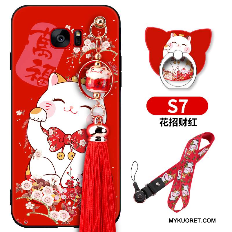 Kuori Samsung Galaxy S7 Laukut Puhelimen Kuoret Trendi, Kotelo Samsung Galaxy S7 Punainen Rikkaus