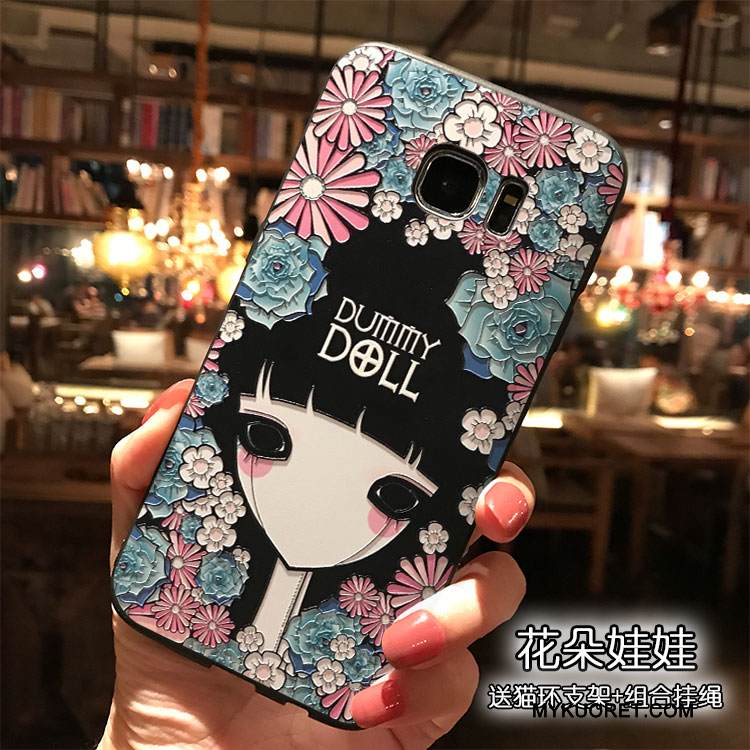 Kuori Samsung Galaxy S7 Laukut Ripustettavat Koristeet Puhelimen Kuoret, Kotelo Samsung Galaxy S7 Silikoni Sininen Tuuli