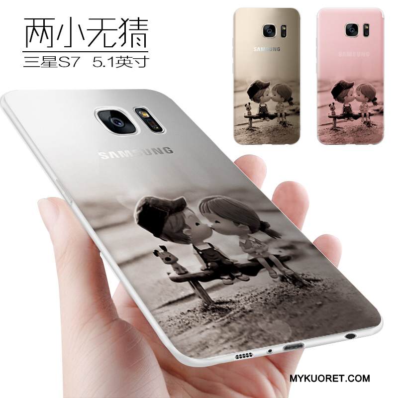 Kuori Samsung Galaxy S7 Luova Persoonallisuus Pesty Suede, Kotelo Samsung Galaxy S7 Silikoni Violetti Trendi