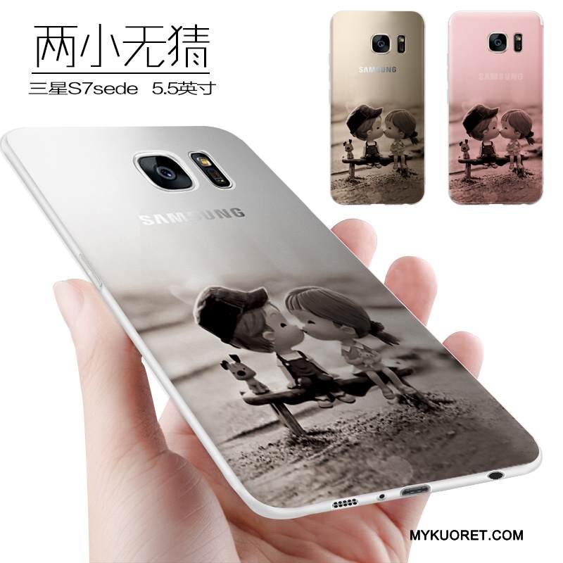 Kuori Samsung Galaxy S7 Luova Persoonallisuus Pesty Suede, Kotelo Samsung Galaxy S7 Silikoni Violetti Trendi