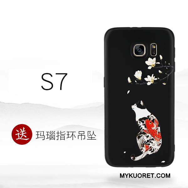 Kuori Samsung Galaxy S7 Luova Persoonallisuus Puhelimen Kuoret, Kotelo Samsung Galaxy S7 Silikoni Musta