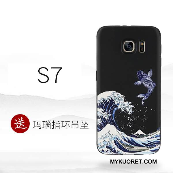 Kuori Samsung Galaxy S7 Luova Persoonallisuus Puhelimen Kuoret, Kotelo Samsung Galaxy S7 Silikoni Musta