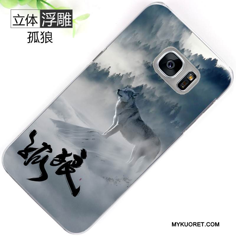 Kuori Samsung Galaxy S7 Maalaus Musta Murtumaton, Kotelo Samsung Galaxy S7 Kohokuviointi