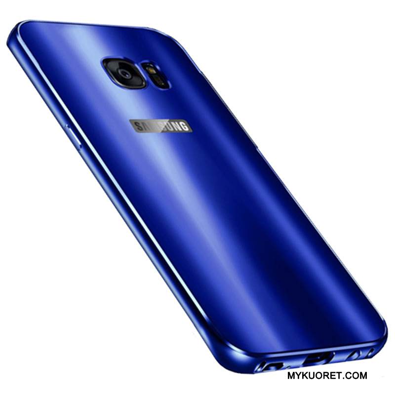 Kuori Samsung Galaxy S7 Metalli Puhelimen Kuoret Murtumaton, Kotelo Samsung Galaxy S7 Suojaus Kehys Sininen