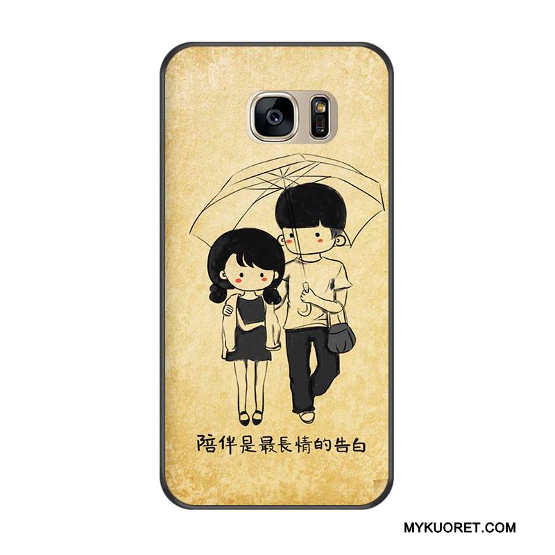 Kuori Samsung Galaxy S7 Monivärinen Puhelimen Kuoret Musta, Kotelo Samsung Galaxy S7 Suojaus Murtumaton