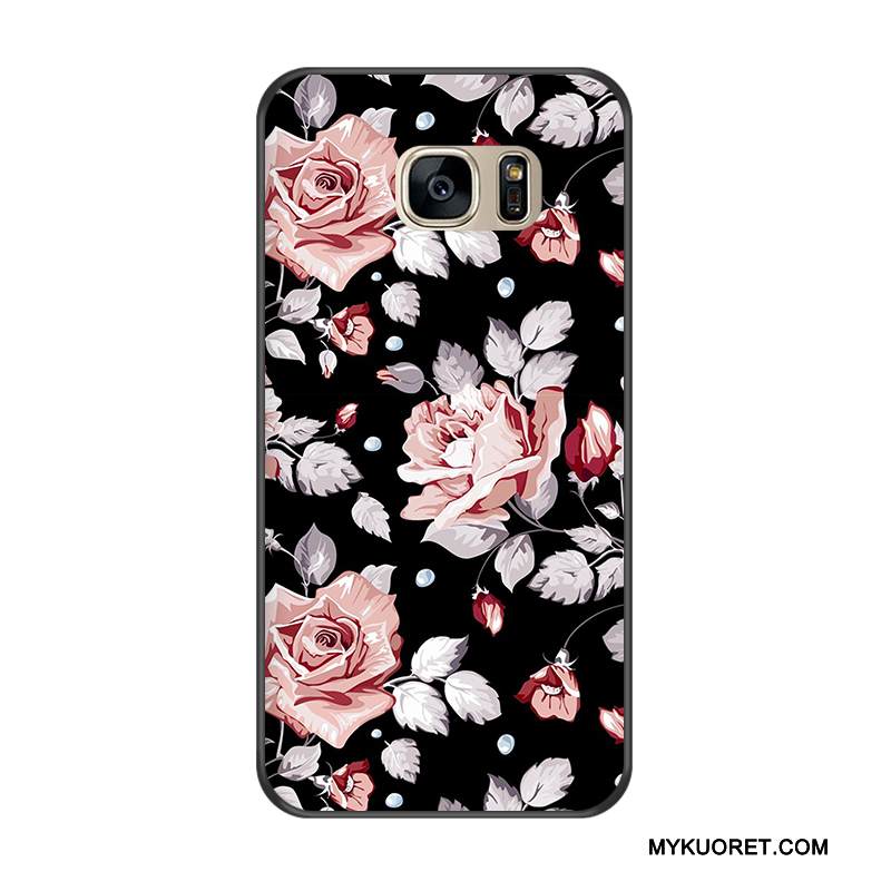 Kuori Samsung Galaxy S7 Monivärinen Puhelimen Kuoret Musta, Kotelo Samsung Galaxy S7 Suojaus Murtumaton