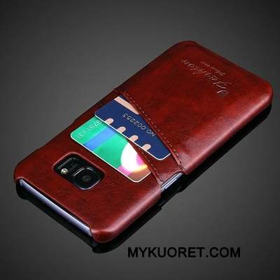 Kuori Samsung Galaxy S7 Nahka Oranssi Takakansi, Kotelo Samsung Galaxy S7 Suojaus Musta Puhelimen Kuoret