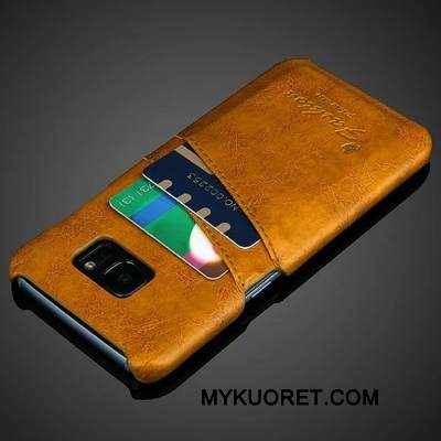 Kuori Samsung Galaxy S7 Nahka Oranssi Takakansi, Kotelo Samsung Galaxy S7 Suojaus Musta Puhelimen Kuoret