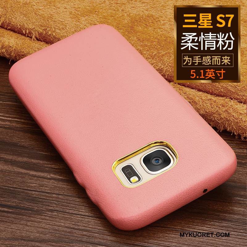 Kuori Samsung Galaxy S7 Nahka Tummansininen Liiketoiminta, Kotelo Samsung Galaxy S7 Suojaus