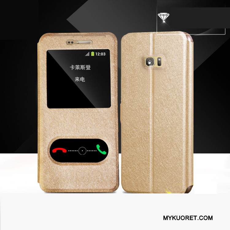 Kuori Samsung Galaxy S7 Nahka Tyylikäs Sininen, Kotelo Samsung Galaxy S7 Kuoret Puhelimen Kuoret